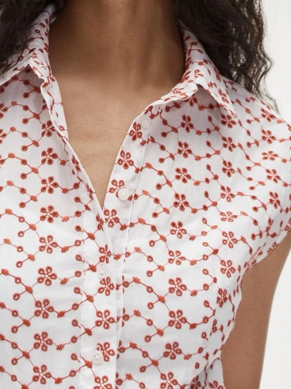 J. Crew Crimson/White Eyelet Mini Shirt-Dress 6 NWT